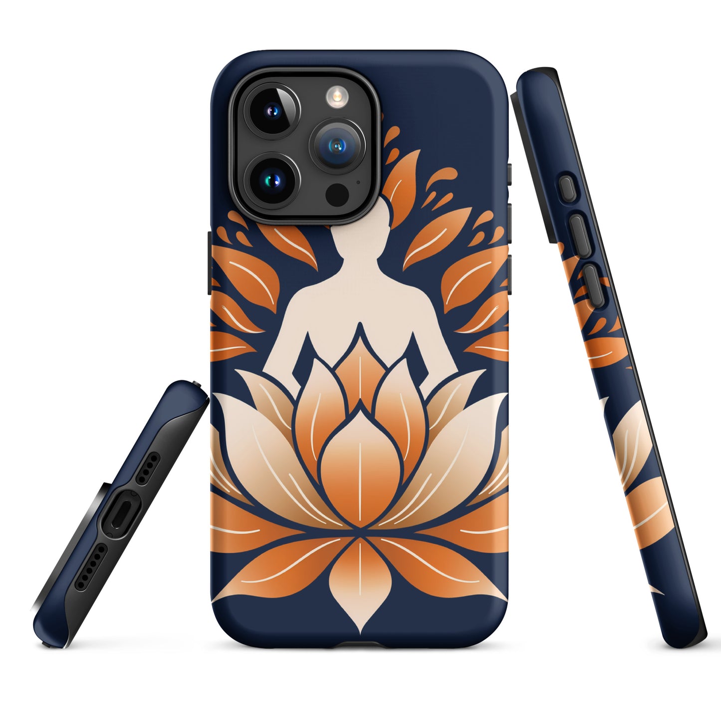 Lotus méditation orange bleu Coque rigide pour iPhone®