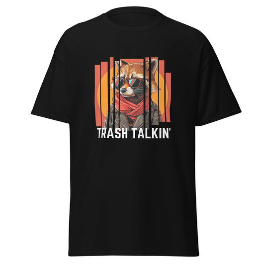 T-shirt unisexe classique avec un raton laveur cool qui parle de trash