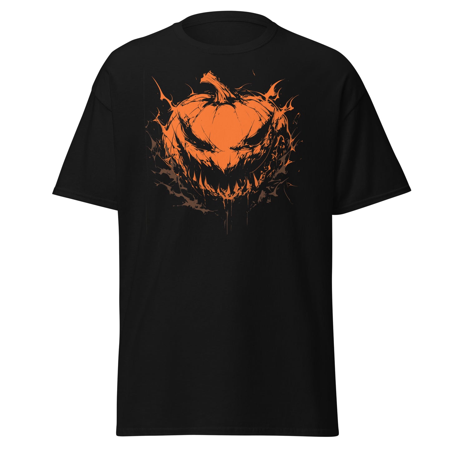 Monochrome menacing pumpkin smile Unisex classic tee