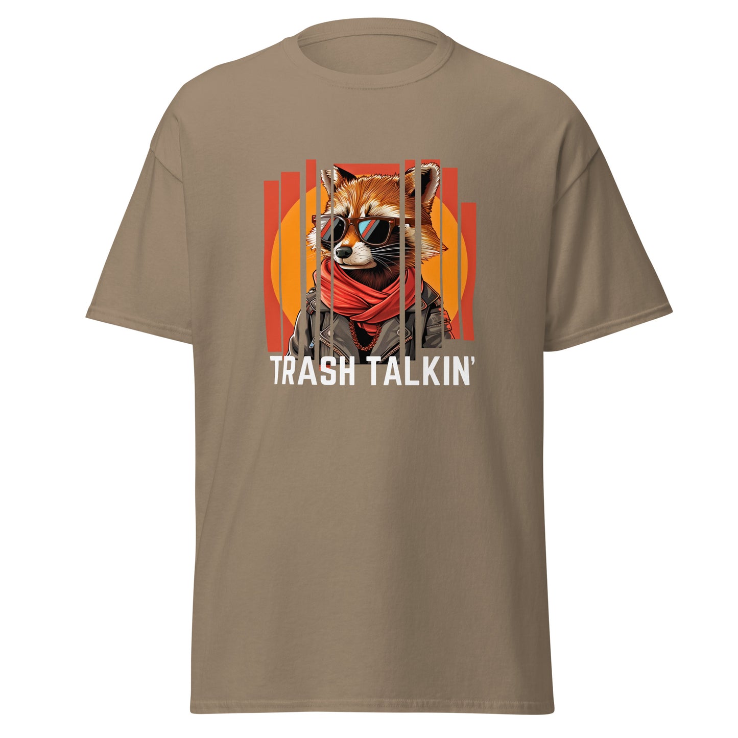 T-shirt unisexe classique avec un raton laveur cool qui parle de trash