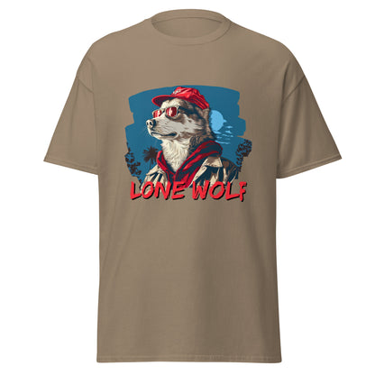 T-shirt classique unisexe avec casquette rouge Lone Wolf