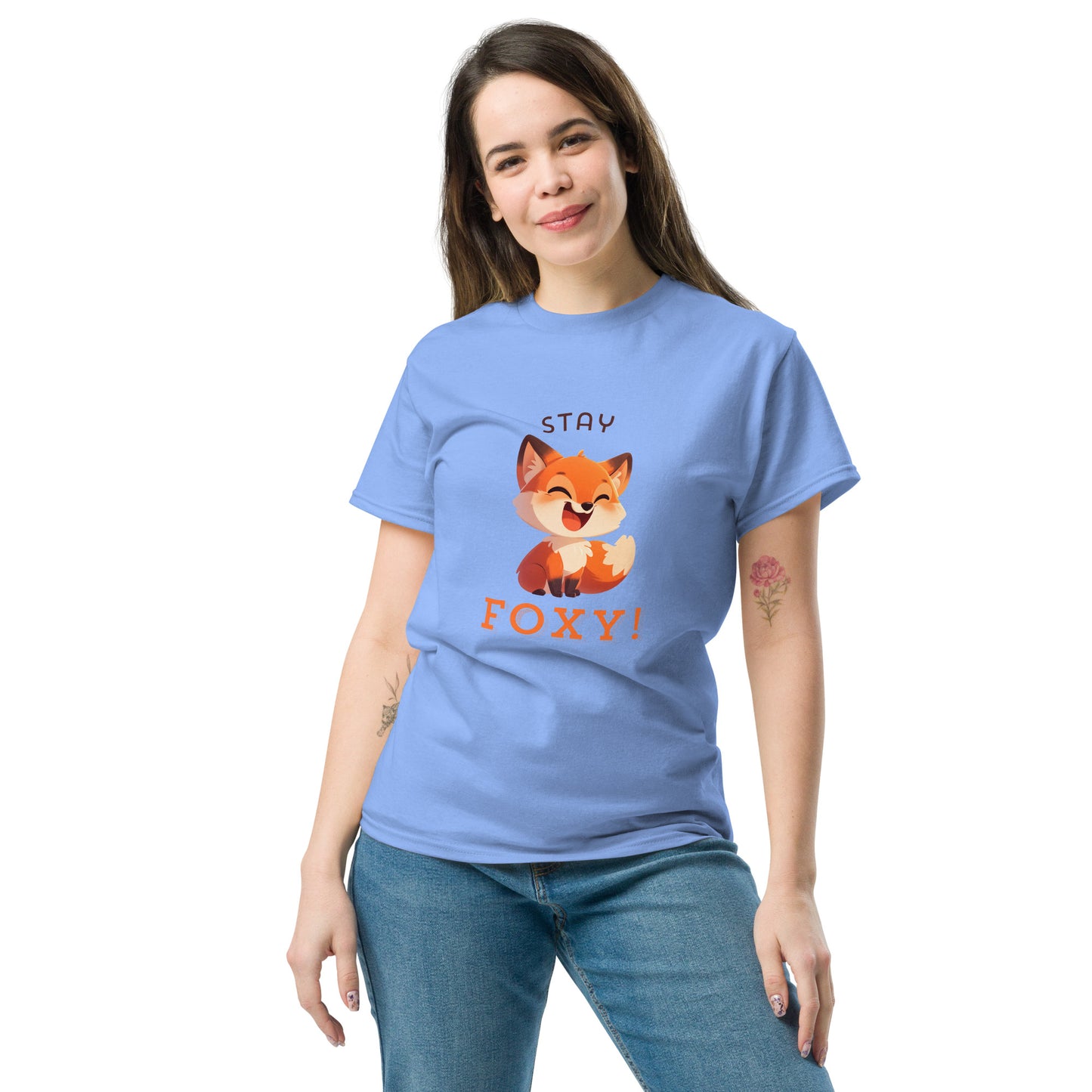 Stay foxy cartoon red fox Unisex classic tee