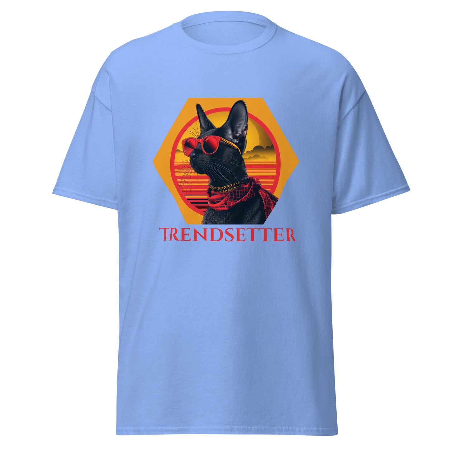 T-shirt unisexe classique à motif de chat noir et de célébrité