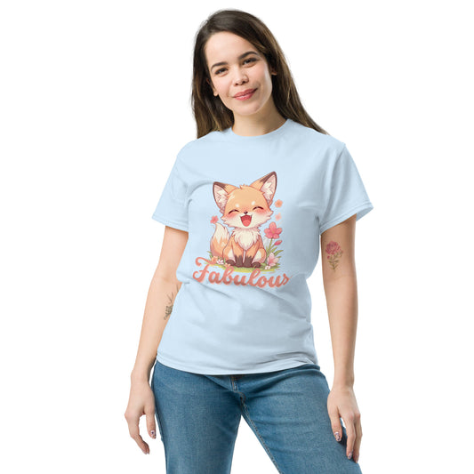 Fabulous cute fox smiling Unisex classic tee