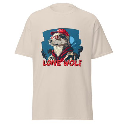 T-shirt classique unisexe avec casquette rouge Lone Wolf