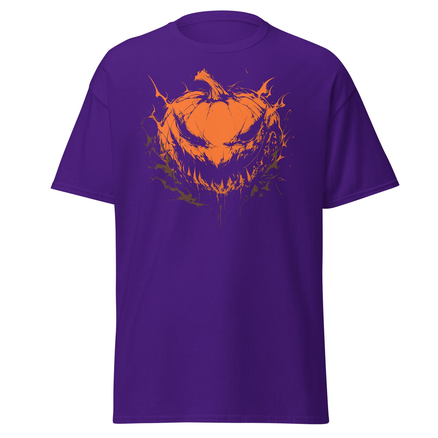 Monochrome menacing pumpkin smile Unisex classic tee