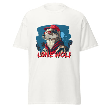 T-shirt classique unisexe avec casquette rouge Lone Wolf