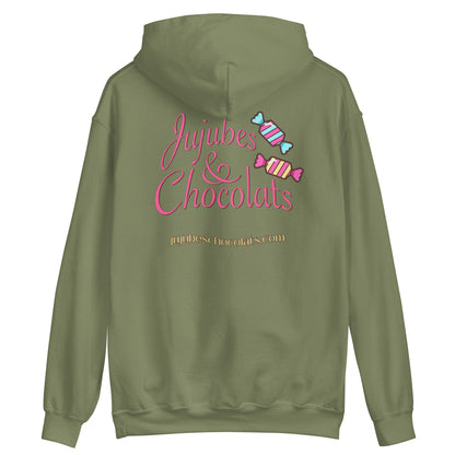 Jujubes et Chocolats Ours gommeux rose Sweat à capuche unisexe