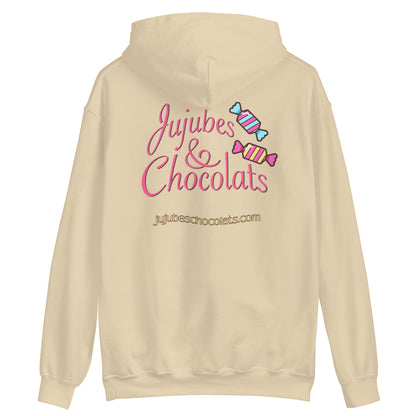 Jujubes et Chocolats Ours gommeux rose Sweat à capuche unisexe