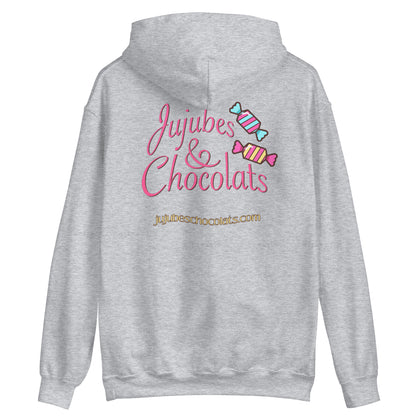 Jujubes et Chocolats Ours gommeux rose Sweat à capuche unisexe