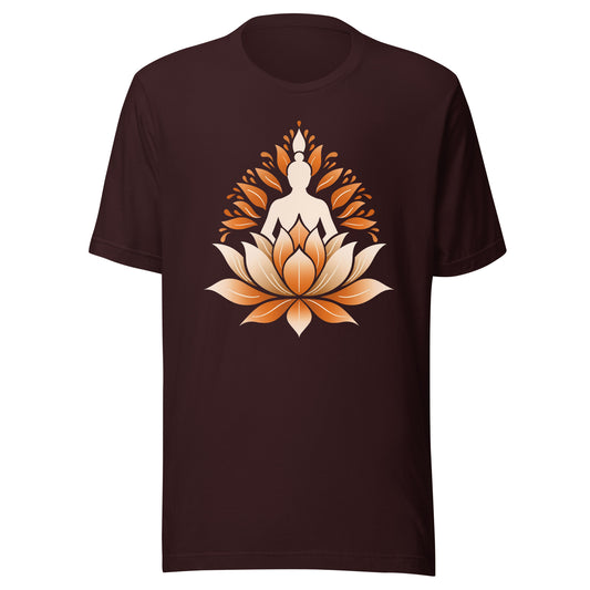 Lotus meditation orange Unisex t-shirt