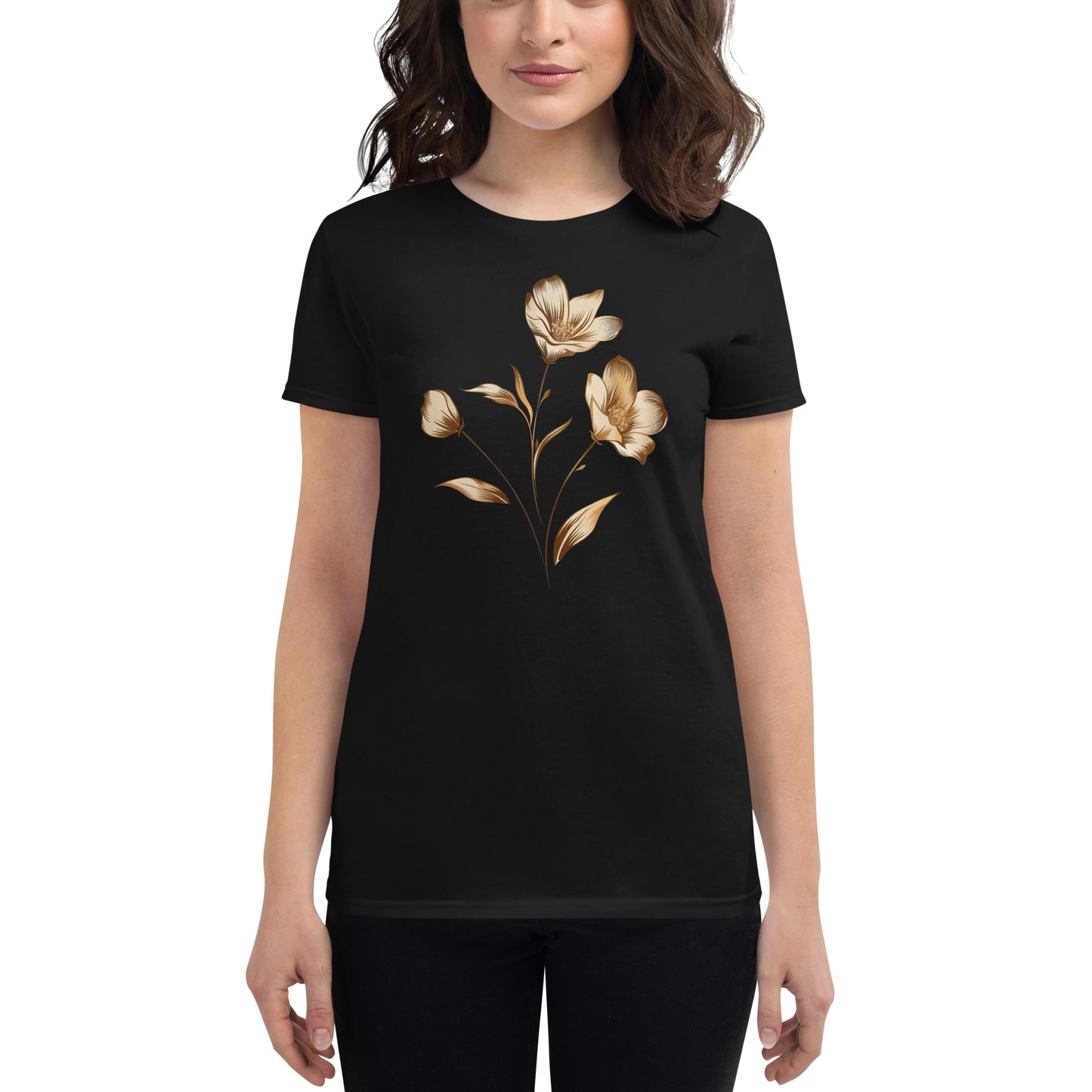 Golden flowers bunch Women's short sleeve t-shirt