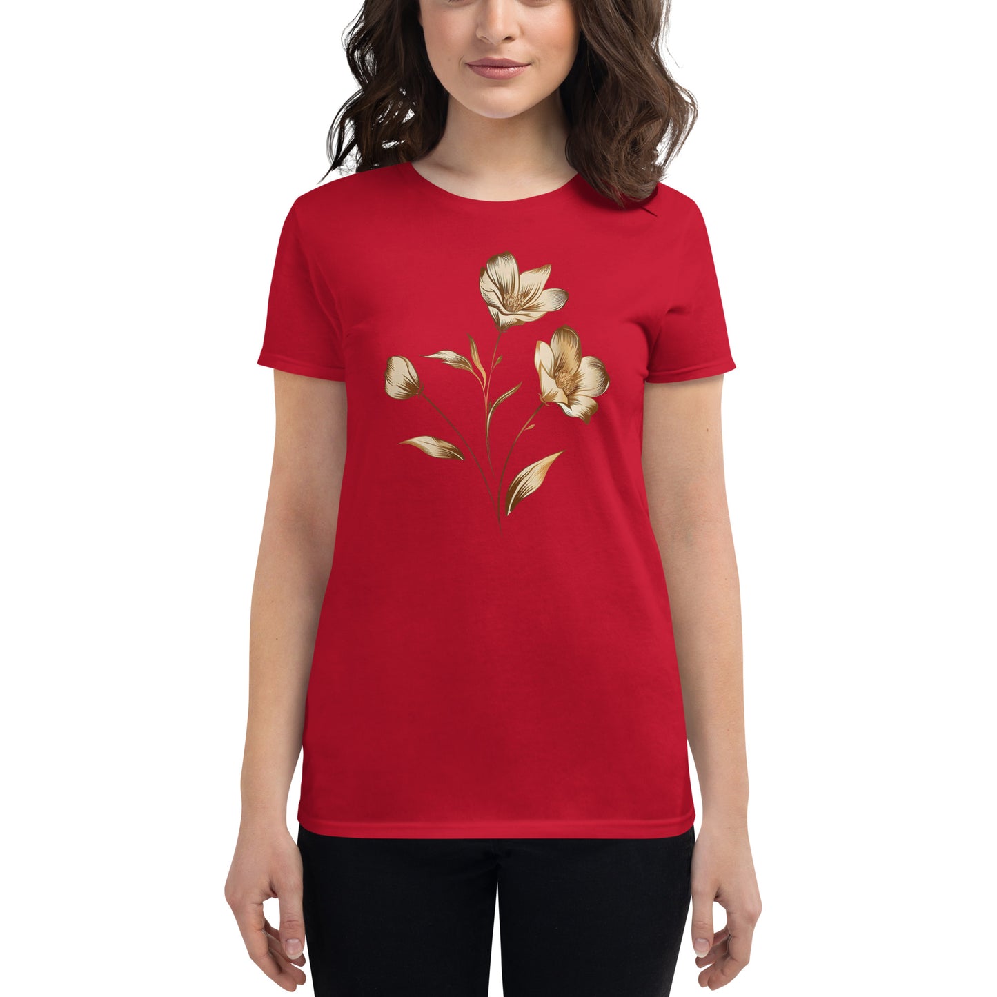 Golden flowers bunch Women's short sleeve t-shirt