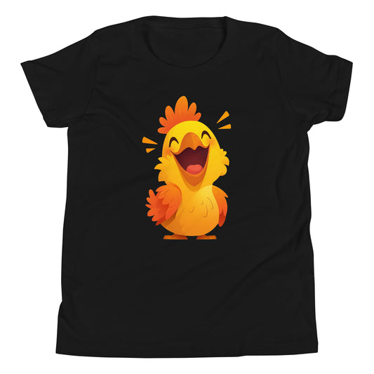 T-shirt à manches courtes pour jeunes coq jaune heureux