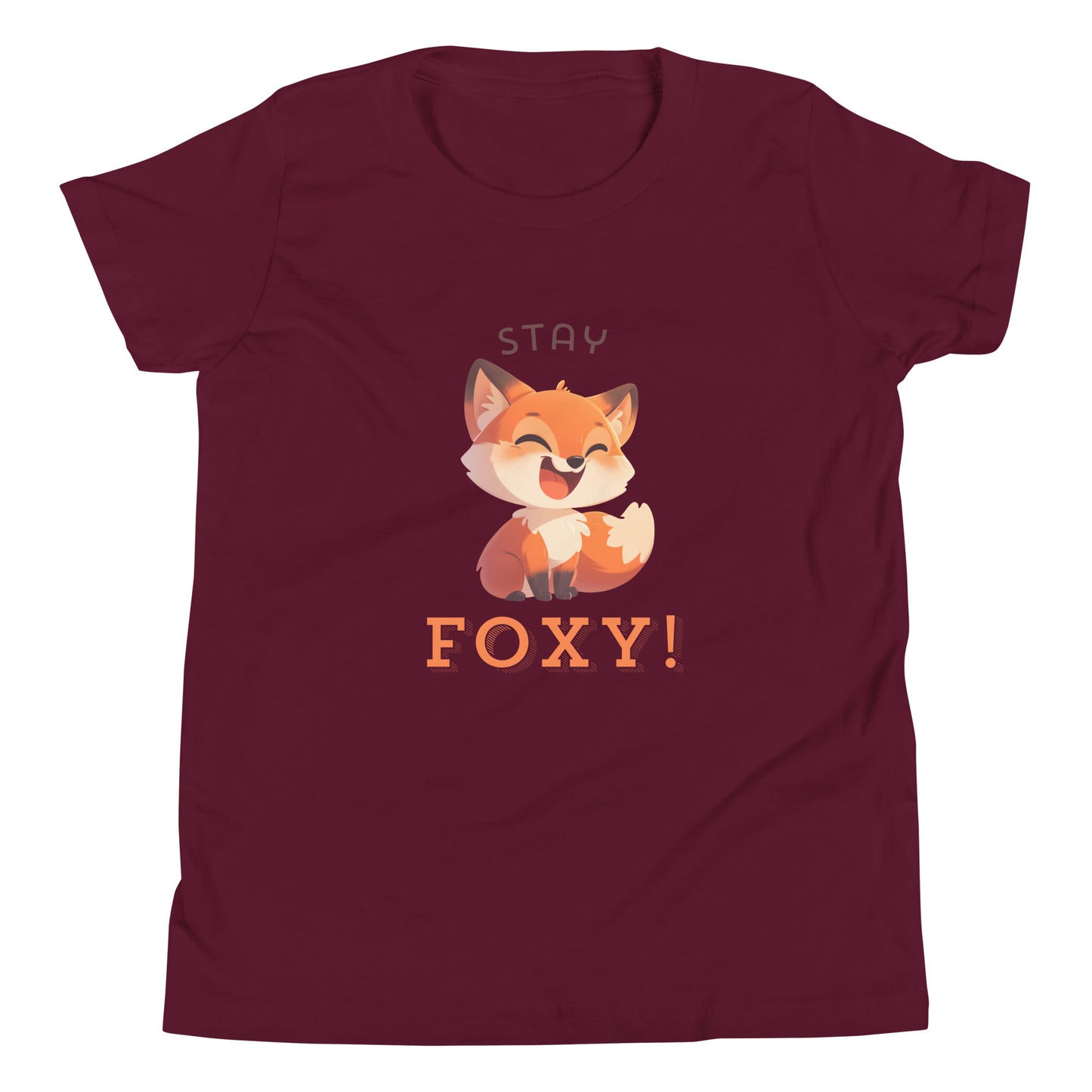 Stay Foxy dessin animé renard roux T-Shirt à manches courtes pour jeunes