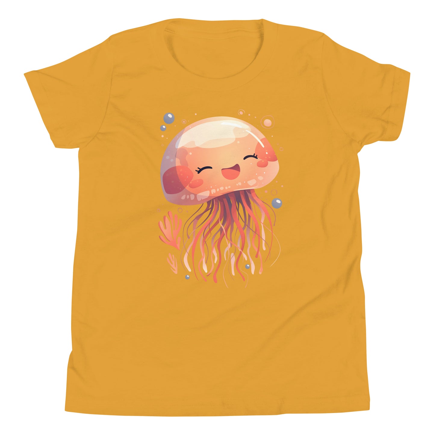 Méduse souriante kawaii T-shirt à manches courtes pour jeunes