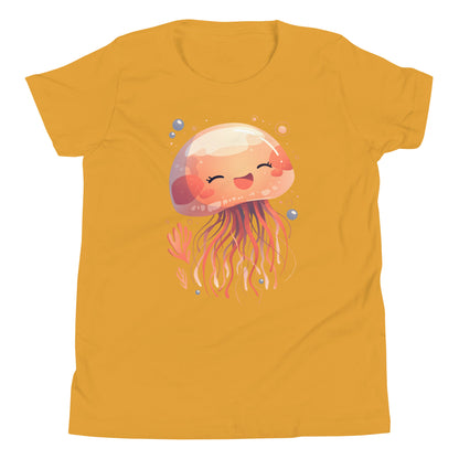 Méduse souriante kawaii T-shirt à manches courtes pour jeunes