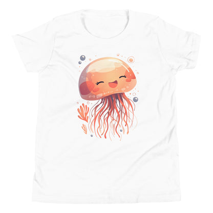 Méduse souriante kawaii T-shirt à manches courtes pour jeunes